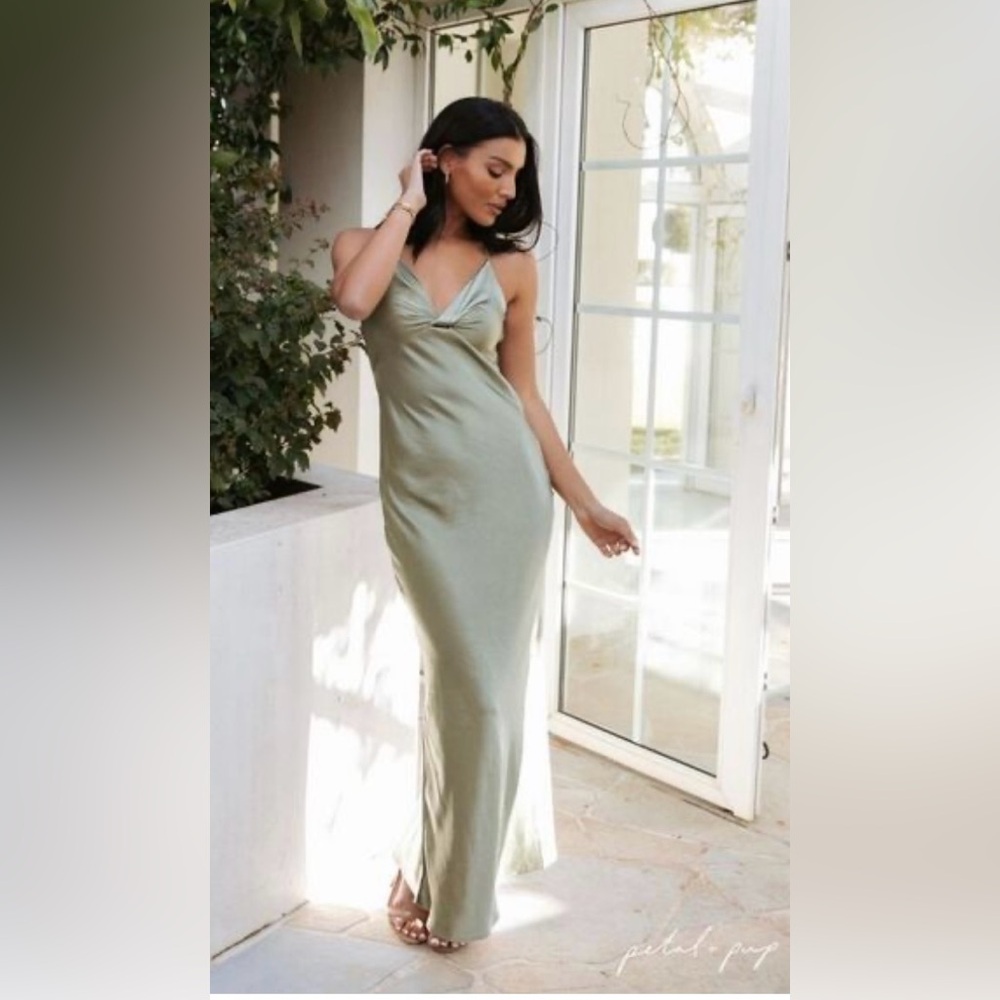 Green maxi dress. Petal and Pup.